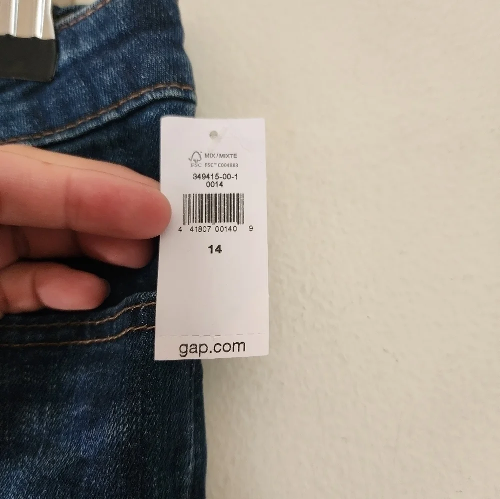 Gap Girls Dark Indigo Adjustable Waistband Skinny Jeans size 14